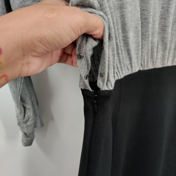 Club Monaco Color Block Boat-Neck Dolman Sleeve Mini Dress Small Women Gray - Picture 5 of 14